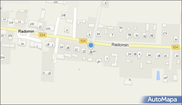 Radomin, Radomin, 2E, mapa Radomin