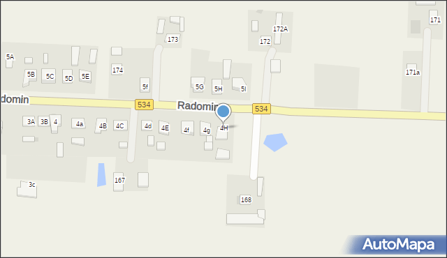 Radomin, Radomin, 4H, mapa Radomin