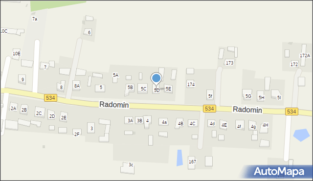 Radomin, Radomin, 5D, mapa Radomin