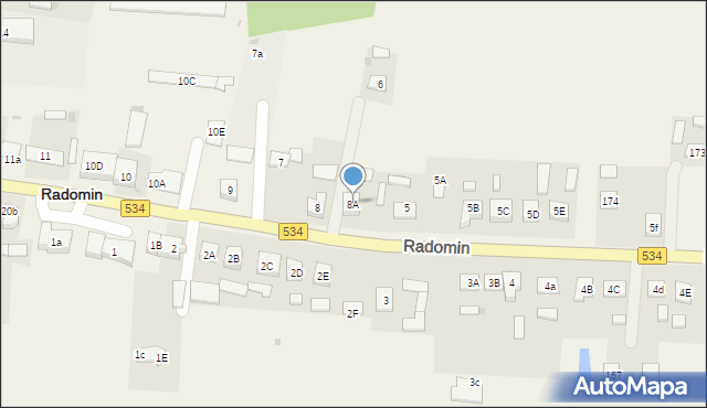 Radomin, Radomin, 8A, mapa Radomin