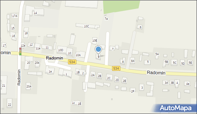 Radomin, Radomin, 9, mapa Radomin