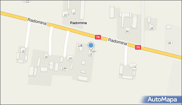 Radomina, Radomina, 12A, mapa Radomina