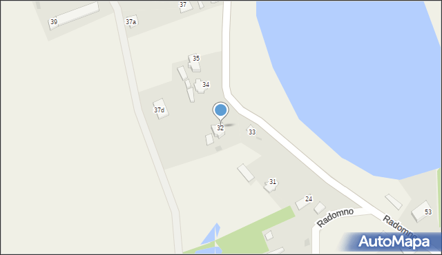 Radomno, Radomno, 32, mapa Radomno