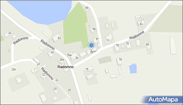 Radomno, Radomno, 55, mapa Radomno