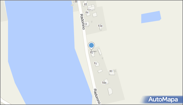 Radomno, Radomno, 62, mapa Radomno