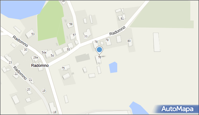 Radomno, Radomno, 76, mapa Radomno