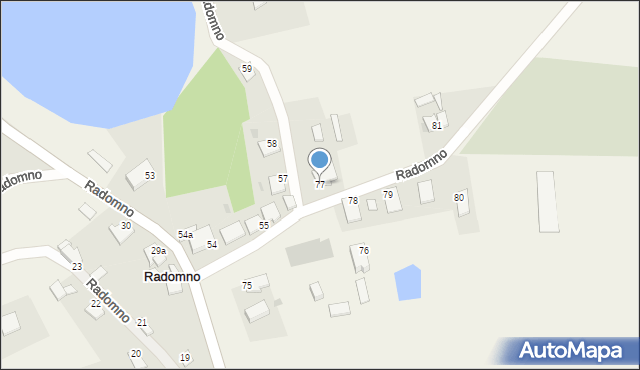 Radomno, Radomno, 77, mapa Radomno