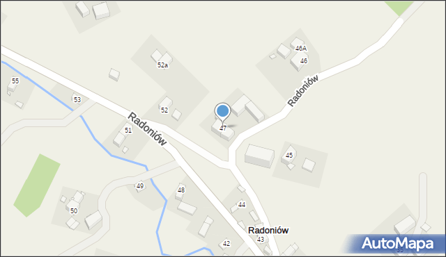 Radoniów, Radoniów, 47, mapa Radoniów