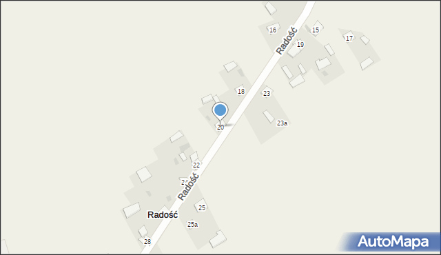 Radość, Radość, 20, mapa Radość
