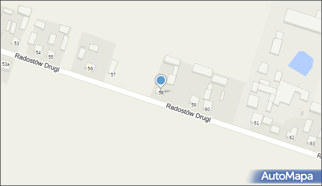 Radostów Drugi, Radostów Drugi, 58, mapa Radostów Drugi