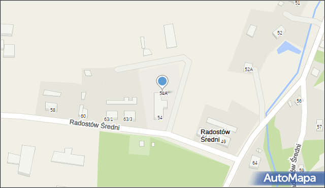 Radostów Średni, Radostów Średni, 54A, mapa Radostów Średni