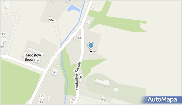 Radostów Średni, Radostów Średni, 57, mapa Radostów Średni