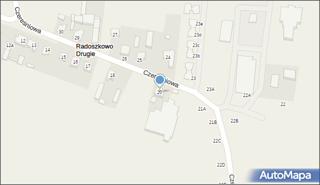 Radoszkowo Drugie, Radoszkowo Drugie, 20, mapa Radoszkowo Drugie