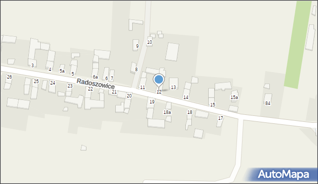 Radoszowice, Radoszowice, 12, mapa Radoszowice