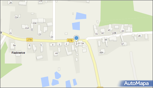 Radowice, Radowice, 1, mapa Radowice