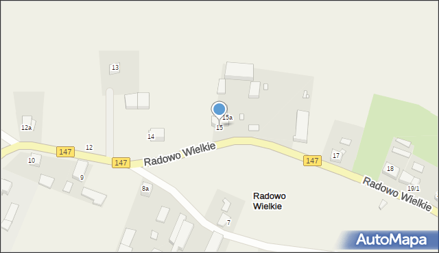 Radowo Wielkie, Radowo Wielkie, 15b, mapa Radowo Wielkie