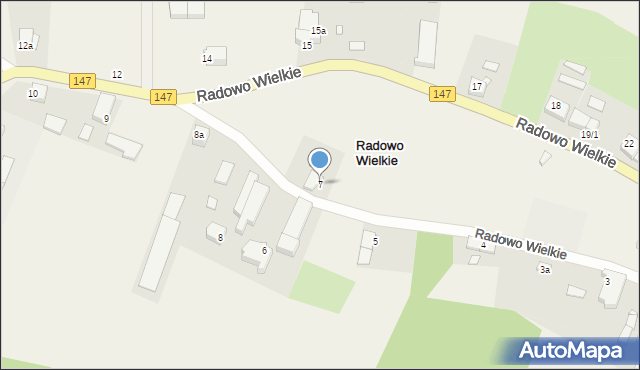 Radowo Wielkie, Radowo Wielkie, 7, mapa Radowo Wielkie