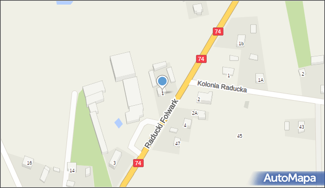 Raducki Folwark, Raducki Folwark, 1, mapa Raducki Folwark