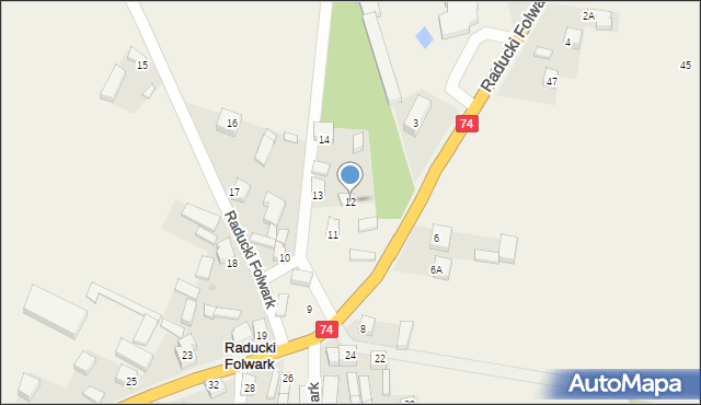 Raducki Folwark, Raducki Folwark, 12, mapa Raducki Folwark