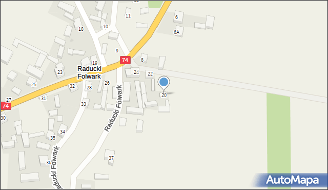 Raducki Folwark, Raducki Folwark, 20, mapa Raducki Folwark