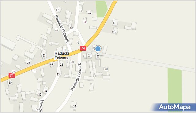 Raducki Folwark, Raducki Folwark, 22, mapa Raducki Folwark