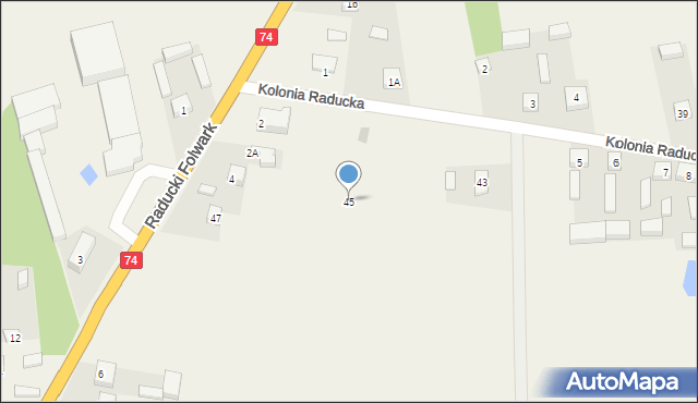 Raducki Folwark, Raducki Folwark, 45, mapa Raducki Folwark