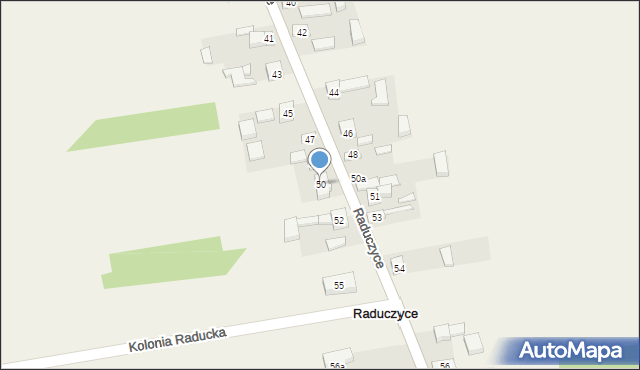 Raduczyce, Raduczyce, 50, mapa Raduczyce