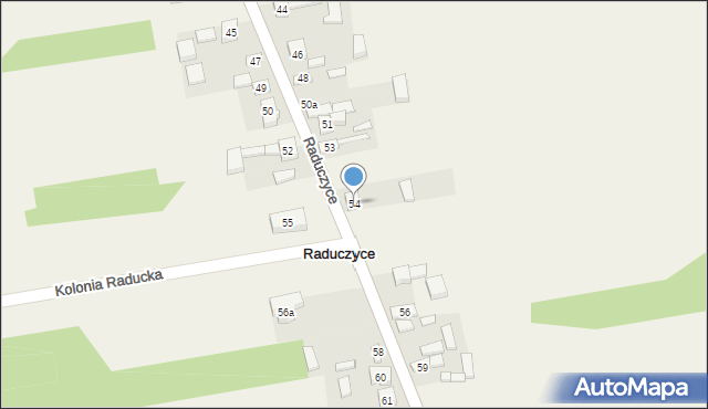 Raduczyce, Raduczyce, 54, mapa Raduczyce