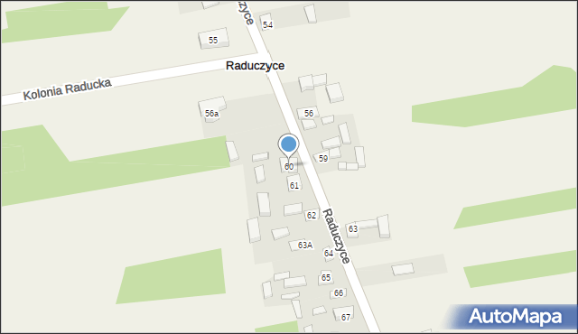 Raduczyce, Raduczyce, 60, mapa Raduczyce