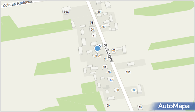 Raduczyce, Raduczyce, 63A, mapa Raduczyce