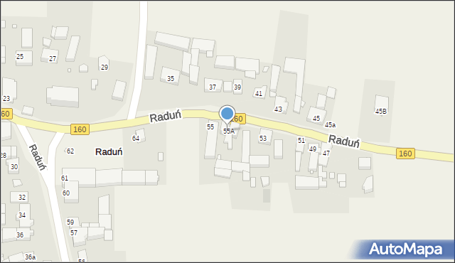 Raduń, Raduń, 55A, mapa Raduń