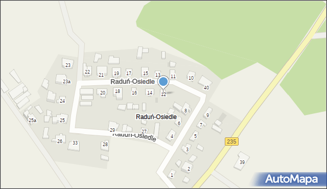 Raduń-Osiedle, Raduń-Osiedle, 12, mapa Raduń-Osiedle