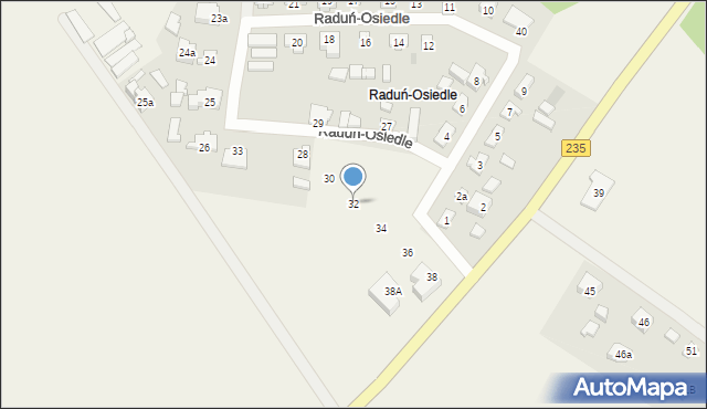 Raduń-Osiedle, Raduń-Osiedle, 32, mapa Raduń-Osiedle