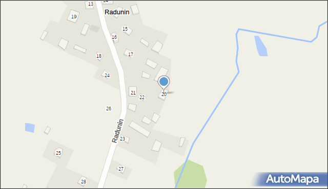 Radunin, Radunin, 20, mapa Radunin