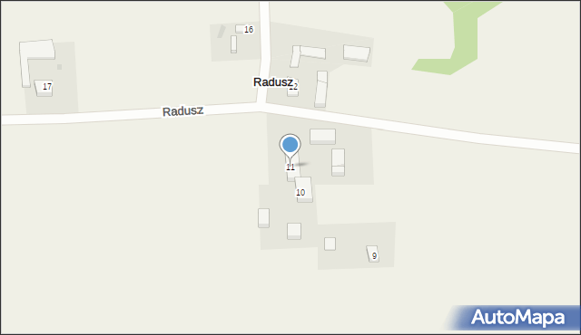 Radusz, Radusz, 11, mapa Radusz