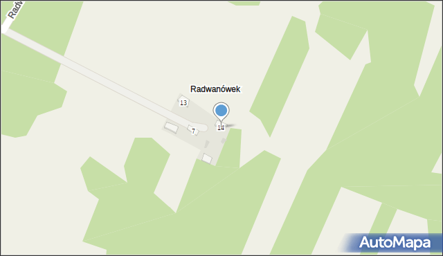 Radwan, Radwanówek, 14, mapa Radwan