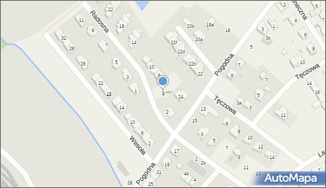 Radwanice, Radosna, 4, mapa Radwanice