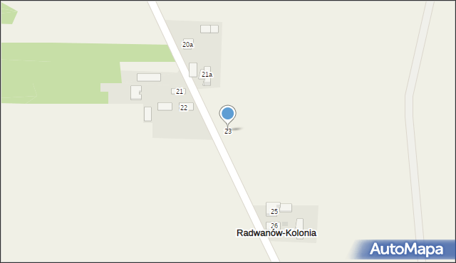 Radwanów-Kolonia, Radwanów-Kolonia, 23, mapa Radwanów-Kolonia