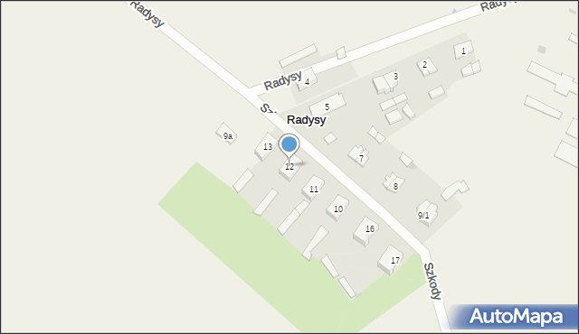 Radysy, Radysy, 12, mapa Radysy