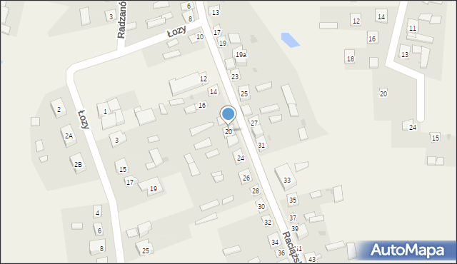 Radzanów, Raciążska, 20, mapa Radzanów