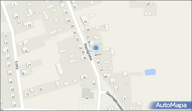 Radzanów, Raciążska, 43, mapa Radzanów