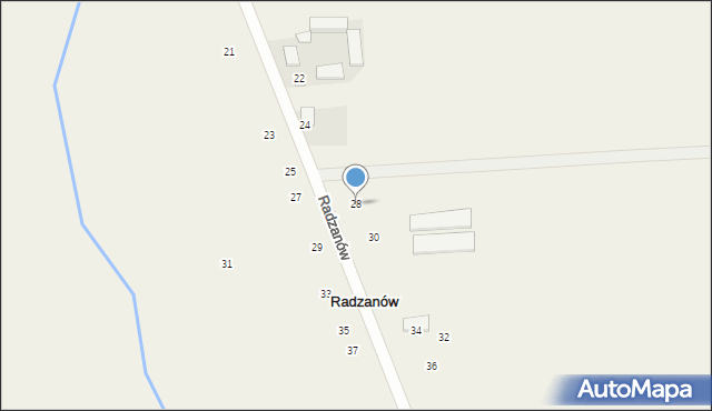 Radzanów, Radzanów, 28, mapa Radzanów