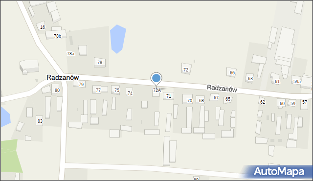 Radzanów, Radzanów, 72A, mapa Radzanów