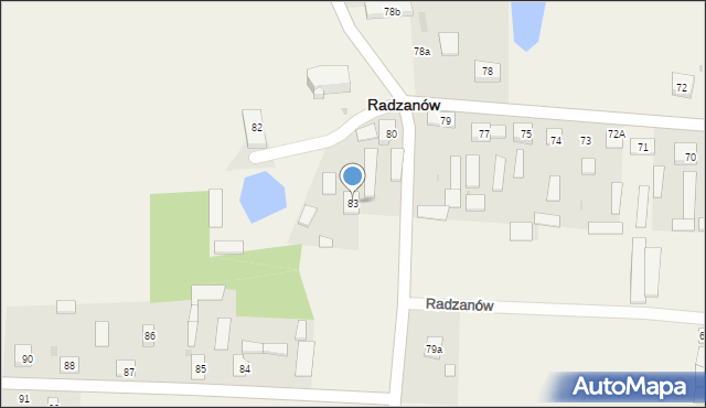 Radzanów, Radzanów, 83, mapa Radzanów