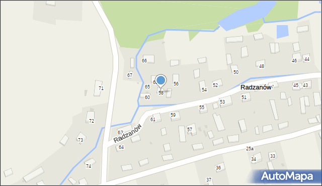 Radzanów, Radzanów, 58, mapa Radzanów