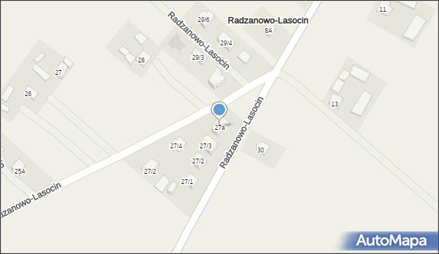 Radzanowo-Lasocin, Radzanowo-Lasocin, 27a, mapa Radzanowo-Lasocin