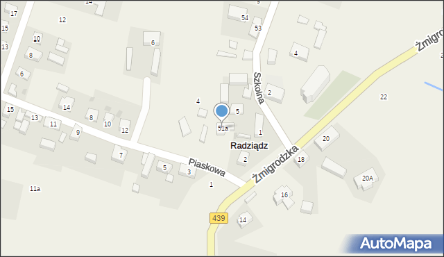 Radziądz, Radziądz, 51a, mapa Radziądz