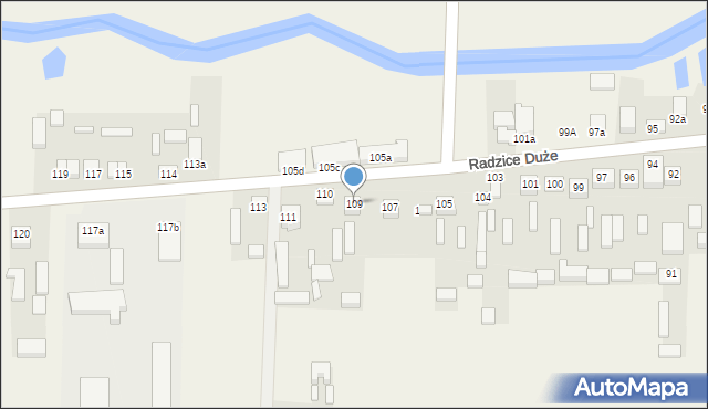 Radzice Duże, Radzice Duże, 109, mapa Radzice Duże