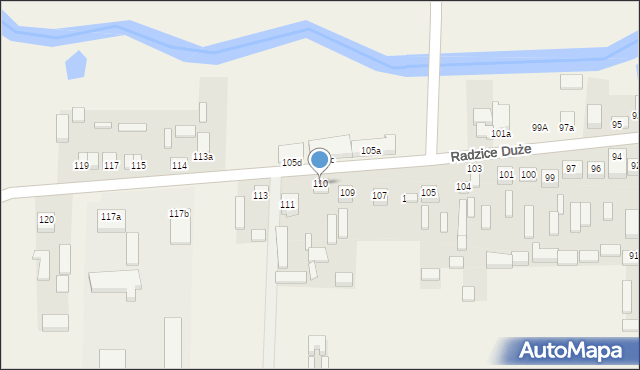 Radzice Duże, Radzice Duże, 110, mapa Radzice Duże