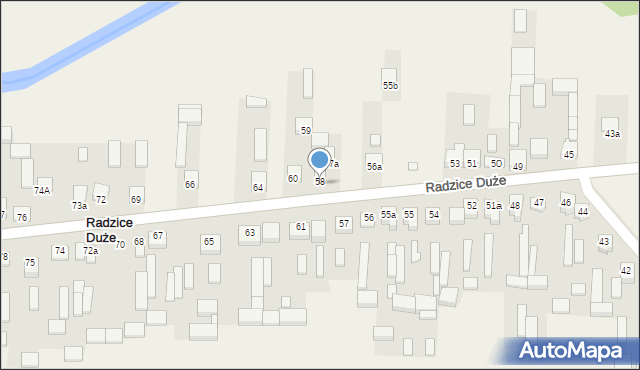 Radzice Duże, Radzice Duże, 58a, mapa Radzice Duże